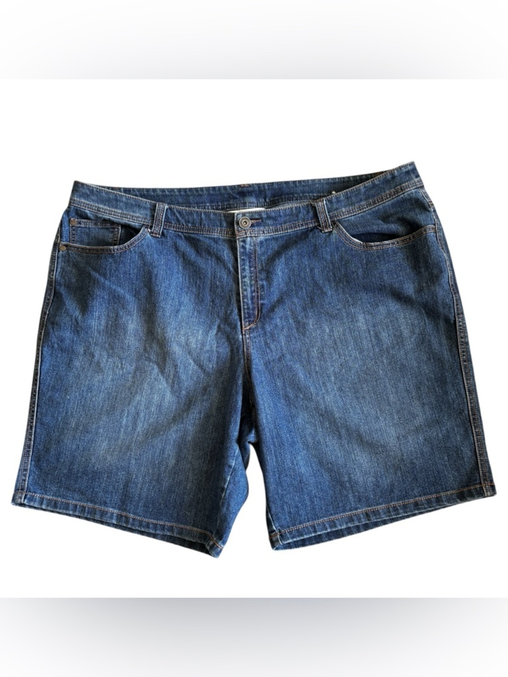 CJ Banks Women's Plus Size 24W Jean Shorts Medium Wash Comfort Stretch Denim